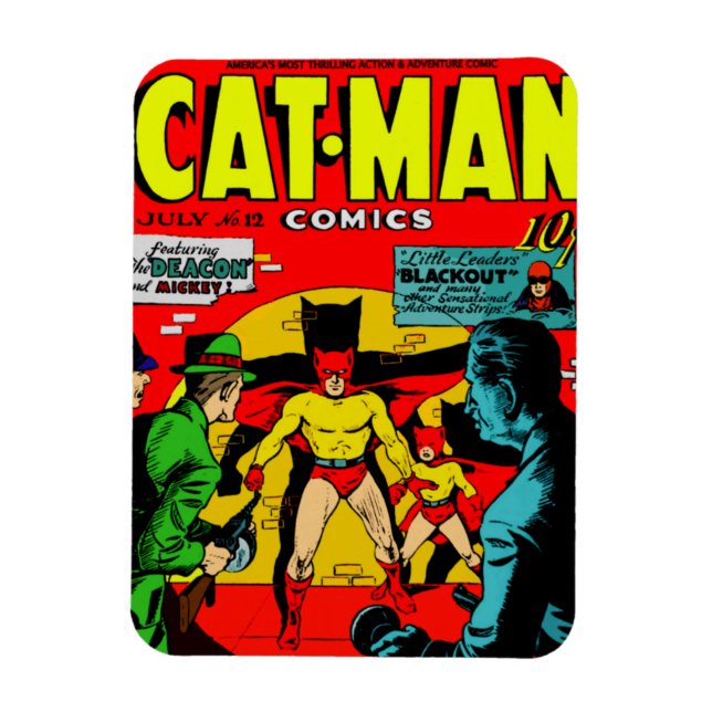 Cat-Man Comic Magnet (Vertikal)
