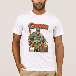 Cat-Man-Comicen-Abdeckung T-Shirt