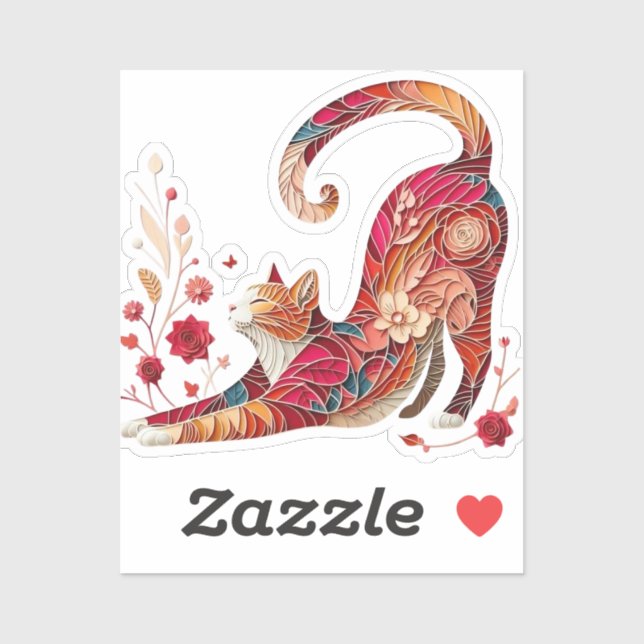 Cat Mandala Aufkleber (Blatt)