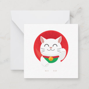 Cat Maneki Neko Japan Lucky Cat Funny Gift Idee Mitteilungskarte