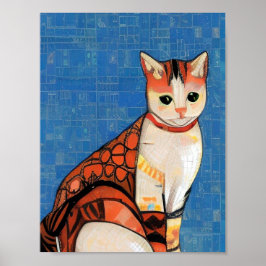 Cat-Marokko-Mosaik abstrakt-Art-Ingwer Poster