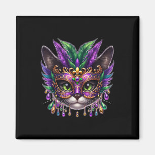 Cat Mask Mardi Gras New Orleans Club Magnet