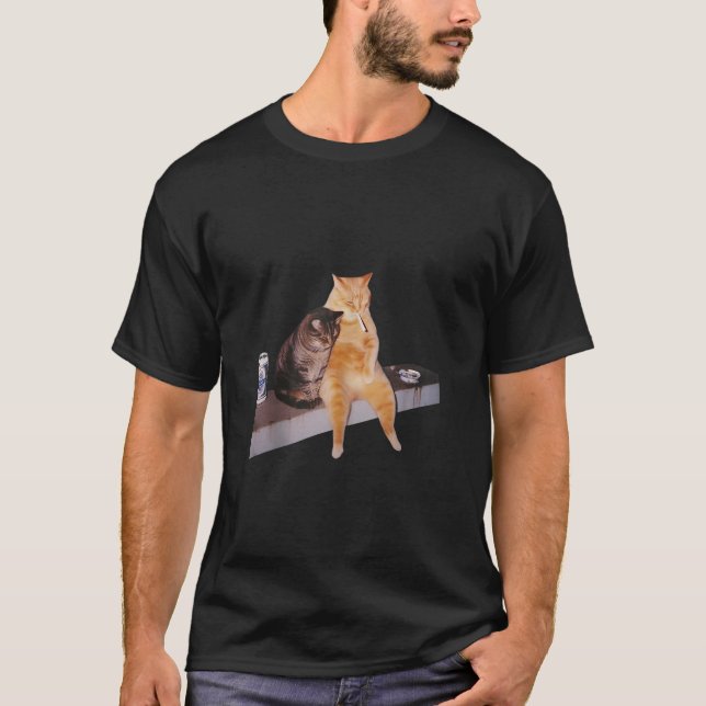 Cat Meme Cat Smoking Zigarette Top (Vorderseite)