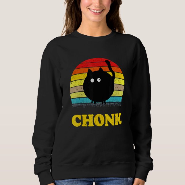 Cat Meme Vintag Chonk Cat Sweatshirt (Vorderseite)