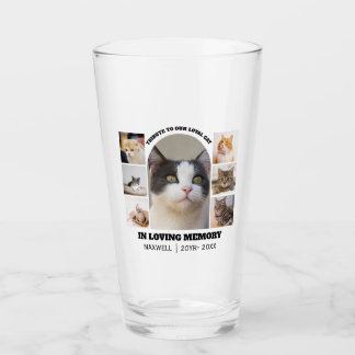 Cat Memorial 7 Photo Collage Pet Tribute Template Glas