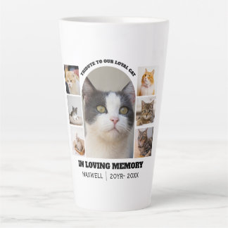 Cat Memorial 7 Photo Collage Pet Tribute Template Milchtasse