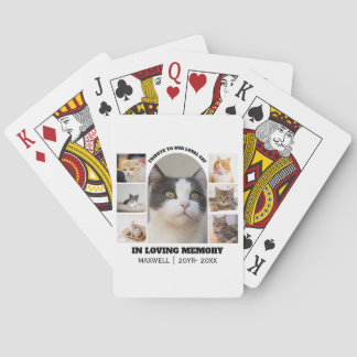 Cat Memorial 7 Photo Collage Pet Tribute Template Spielkarten