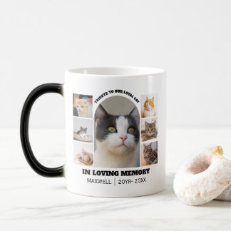 Cat Memorial 7 Photo Collage Pet Tribute Template Verwandlungstasse