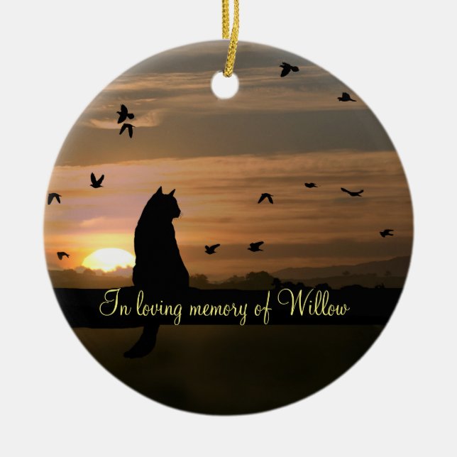 Cat Memorial Beileid Tribute Keramik Ornament (Vorne)