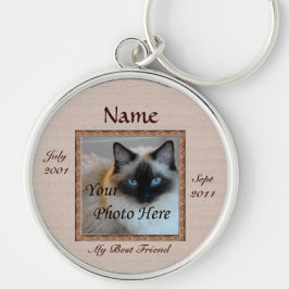 Cat Memorial Brawn Tones Custom Foto Pet Loss Schlüsselanhänger