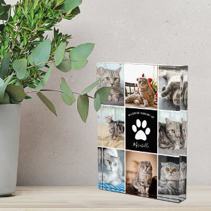 Cat Memorial Custom Pet Collage Paw Print Fotoblock