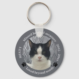 Cat Memorial Fehlt jenseits des Fotos zur Messung  Schlüsselanhänger