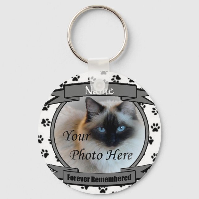 Cat Memorial Forever gedenken Schlüsselanhänger (Vorderseite)