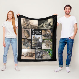 Cat Memorial FUREVER IN MEINEM HERZ 9 FotoCollage Fleecedecke
