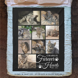 Cat Memorial FUREVER IN UNSEREN HERZEN 9 Foto Coll Fleecedecke