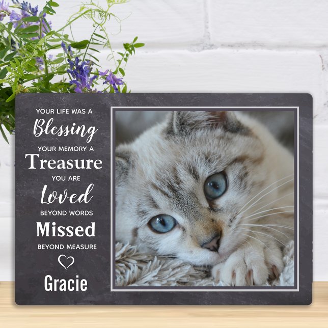 Cat Memorial Gift - Beileid für Haustiere - Verlus Fotoplatte (Von Creator hochgeladen)