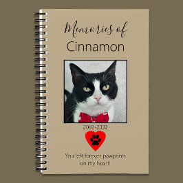Cat Memorial Journal Khaki Notizbuch