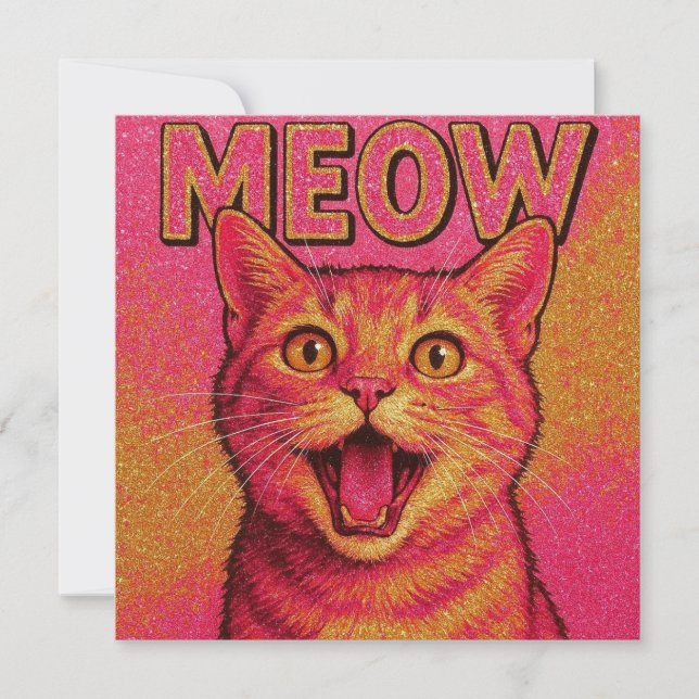 Cat meow Einladungen Karte! (Vorderseite)