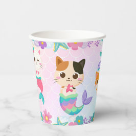 Cat Meowmaid Mermaid Girl Birthday Party Pappbecher