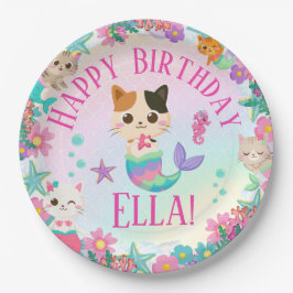 Cat Meowmaid Mermaid Girl Birthday Party Pappteller