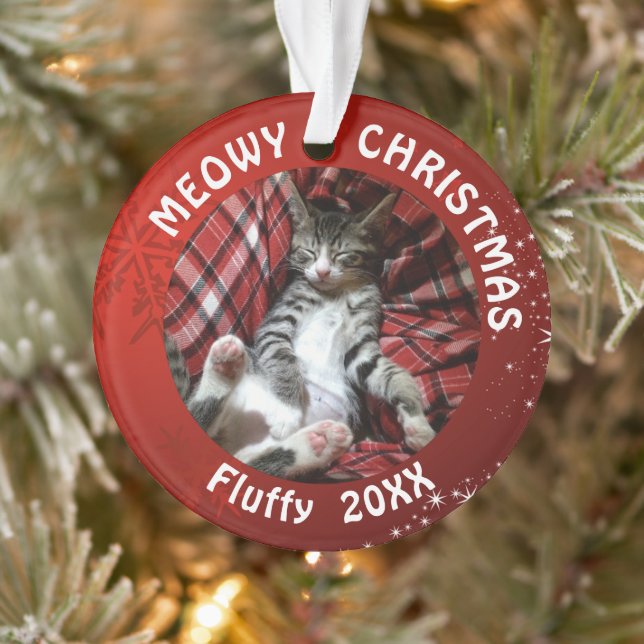 Cat MEOWY CHRISTMAS 2 Nom de la photo Année Rouge (Arbre)