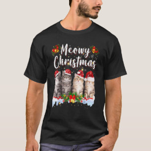 Cat Meowy Familie Matching Weihnachten Pajamas San T-Shirt