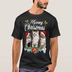 Cat Meowy Familie Matching Weihnachten Pajamas San T-Shirt