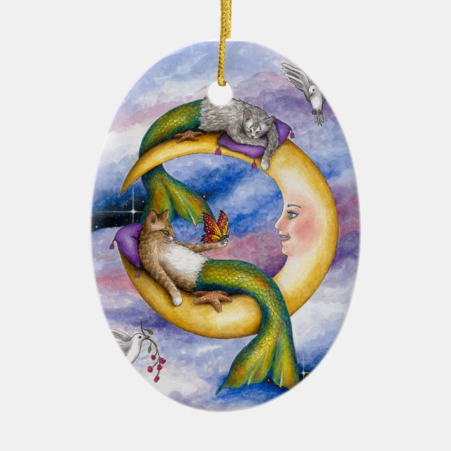 Cat Mermaid 29 Keramikornament (Vorne)