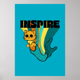 Cat Mermaid ASL Inspirier Poster