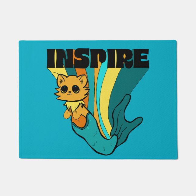 Cat Mermaid ASL Inspiriere Spiral Foto Notebook Fußmatte (Vorderseite)