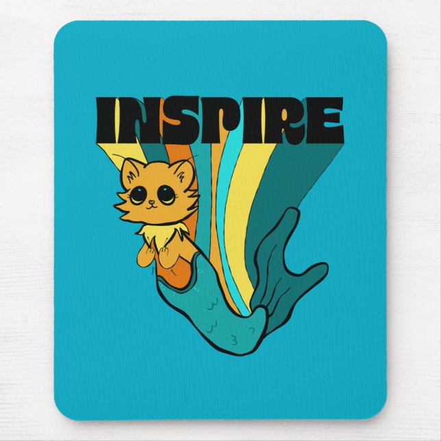 Cat Mermaid ASL Inspiriere Spiral Foto Notebook Mousepad (Vorne)