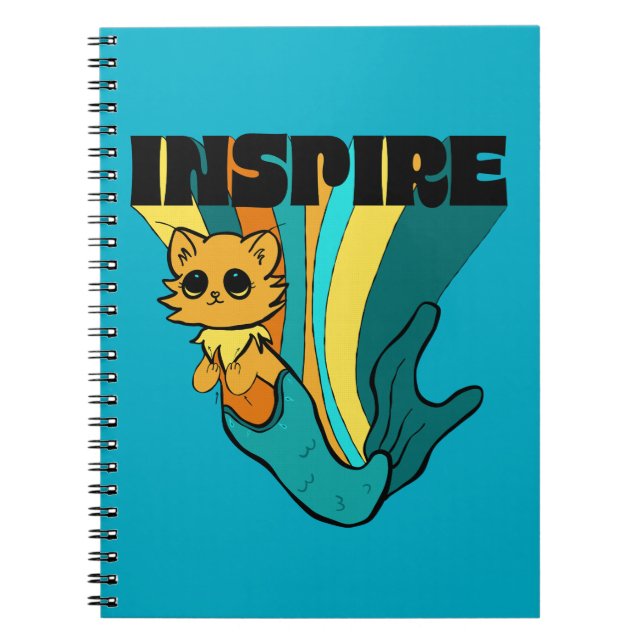 Cat Mermaid ASL Inspiriere Spiral Foto Notebook Notizblock (Vorderseite)
