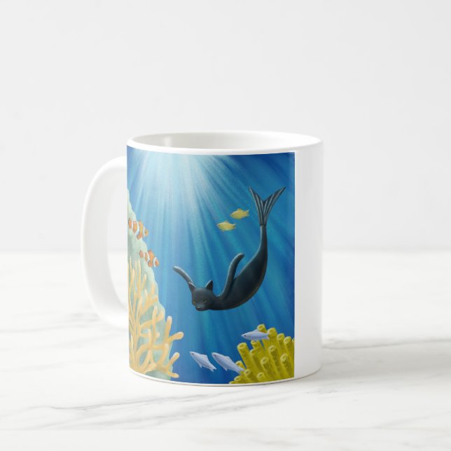 Cat Mermaid Kaffeetasse (Vorderseite Links)
