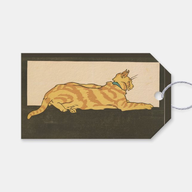 Cat Merry Xmas, 1921 Geschenkanhänger (Vorderseite (Horizontal))
