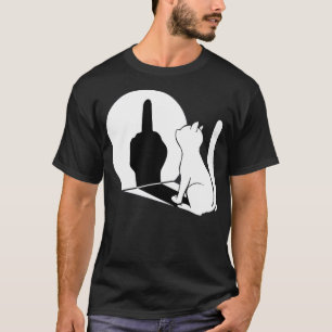 Cat Middle Finger Cat Statement Funny Middle Finge T-Shirt