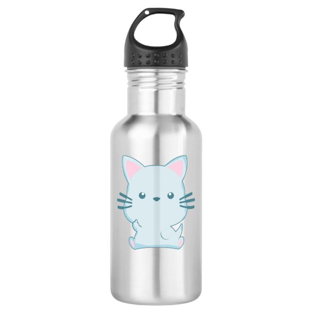 Cat Middle Finger Edelstahlflasche (Vorderseite)