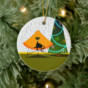 Cat - Mitte Jahrhundert modern Keramik Ornament