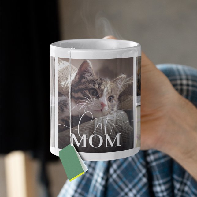 Cat Mom 5 Photo Collage Kaffeetasse (Von Creator hochgeladen)