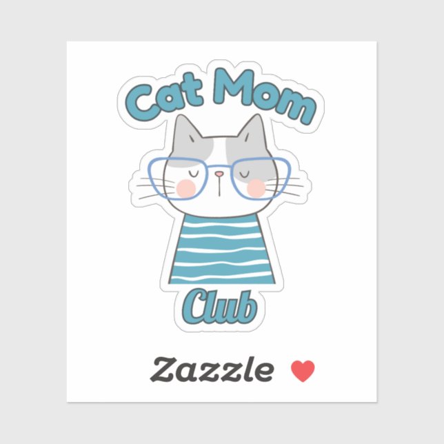 Cat Mom Club – Funny Cat Lover Gift for Pet Parent Aufkleber (Blatt)