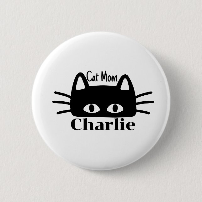 Cat mom custom cat name button (Vorderseite)