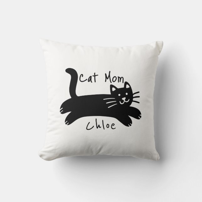 Cat mom custom cat name kissen (Vorderseite)