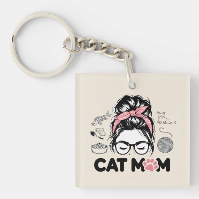 "Cat Mom" Funny Cute Cat Lover Women (Devant)