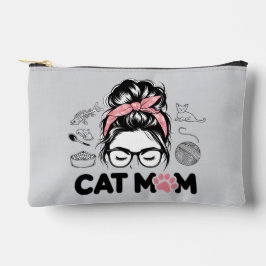 "Cat Mom" Funny Cute Cat Lover Women Zubehörtasche