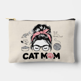 "Cat Mom" Funny Cute Cat Lover Women Zubehörtasche
