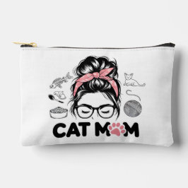 "Cat Mom" Funny Cute Cat Lover Women Zubehörtasche