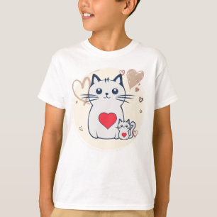 Cat Mom Liebe Süße Katze Illustration Tee