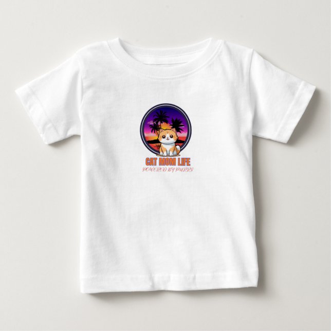 Cat Mom Life funny Baby T-shirt (Vorderseite)