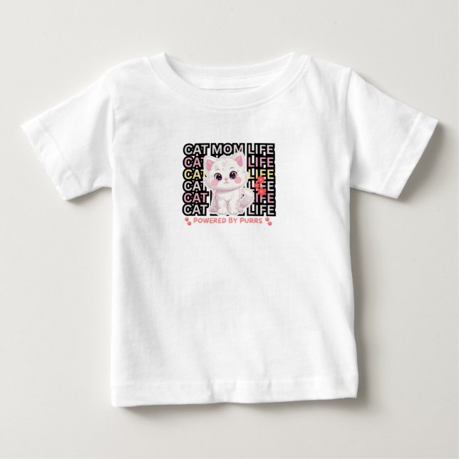 Cat Mom Life funny Baby T-shirt (Vorderseite)