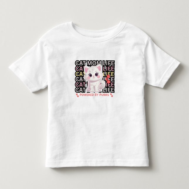 Cat Mom Life funny Kleinkind T-shirt (Vorderseite)