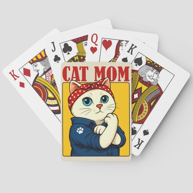 Cat Mom Muttertag Spielkarten (Rückseite)